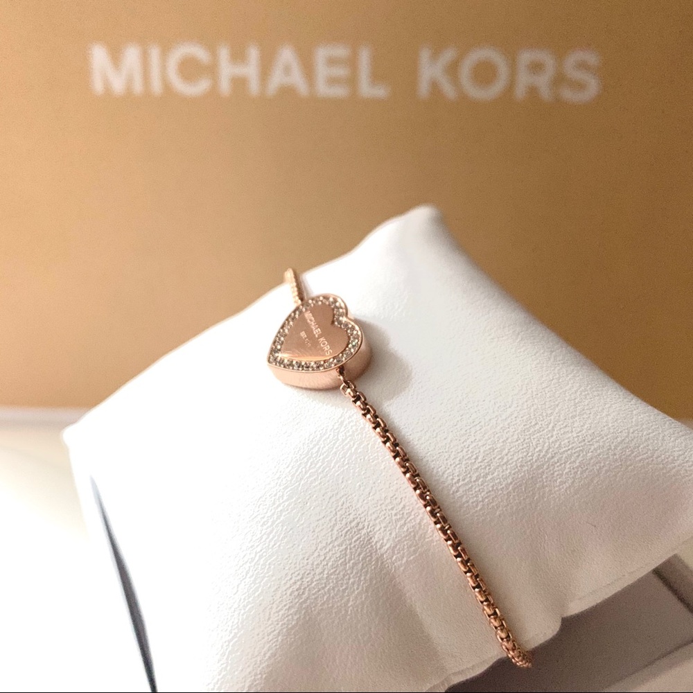 NWT authentic MK rosegold plated slider bracelet